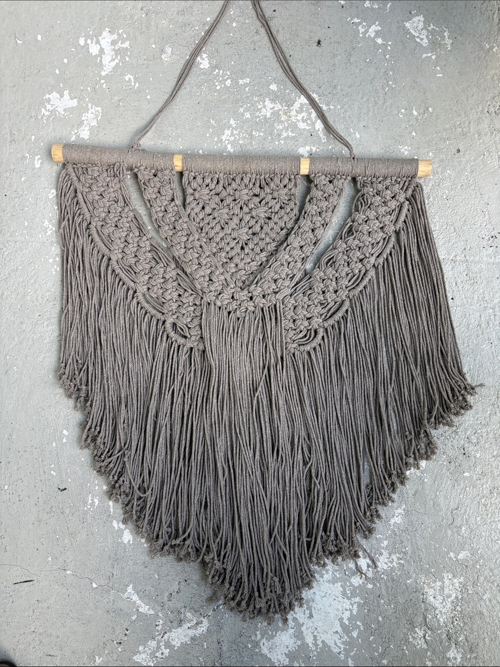 Large Macramé gray wall hanging
